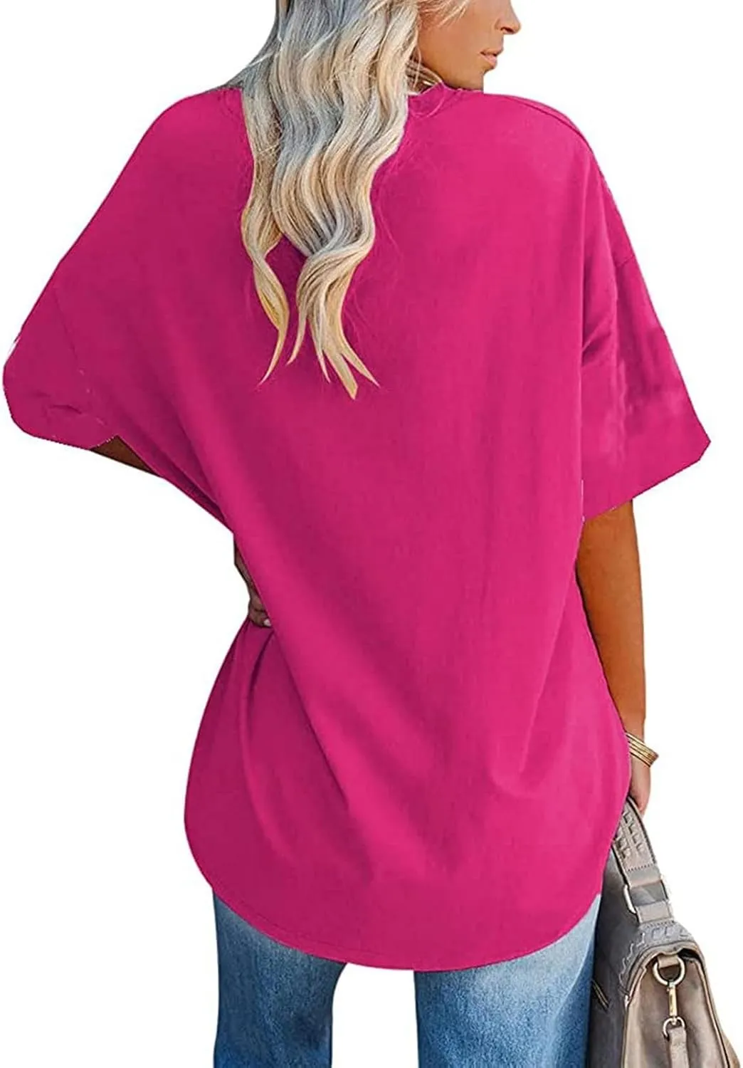 2025 Womens Oversized T Shirts Loose Fit Basic Tees Crewneck Short Sleeve Tops Summer Casual Tunic