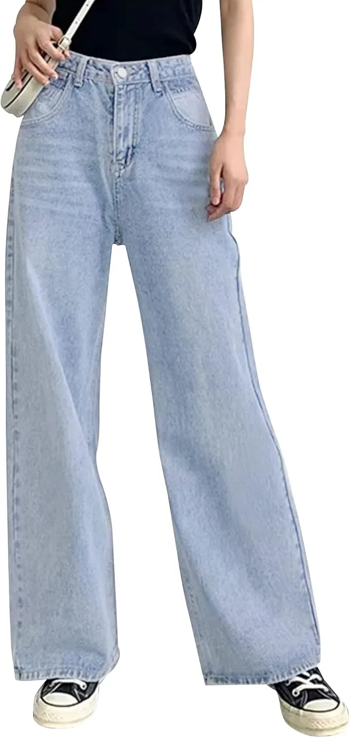 AirZeal Women's Baggy Jeans Wide Leg High Waist Loose Boyfriends Jeans Denim Pants Y2K 90s Jeans