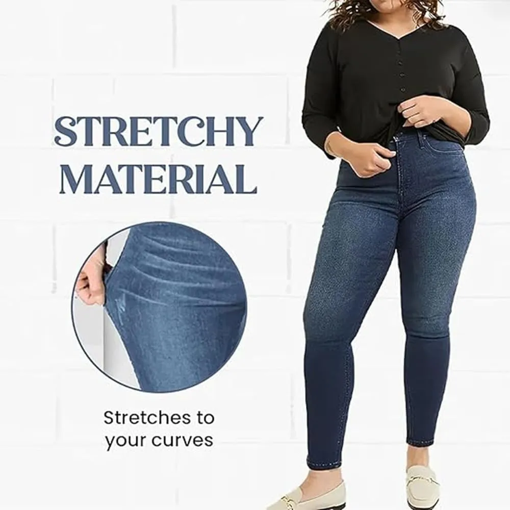 Akapi Jeans Mujer,High Waisted Stretchy Slimming Denim Pants,Curvy Jeans for Women,Button Fly Jeans for Women