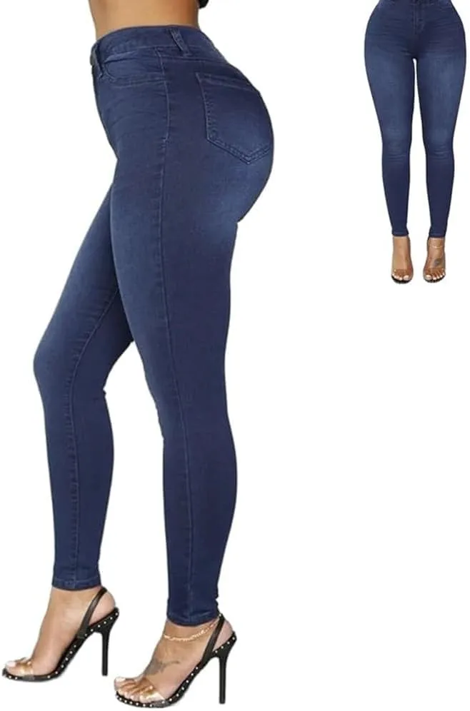 Akapi Jeans Mujer,High Waisted Stretchy Slimming Denim Pants,Curvy Jeans for Women,Button Fly Jeans for Women