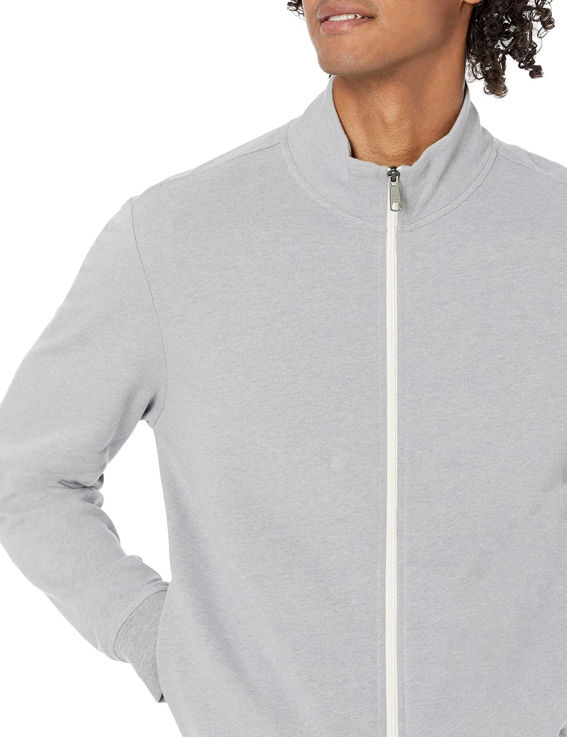 Amazon Essentials Men's Zip Up Sweatshirt, Lightweight French Terry, Mock Neck