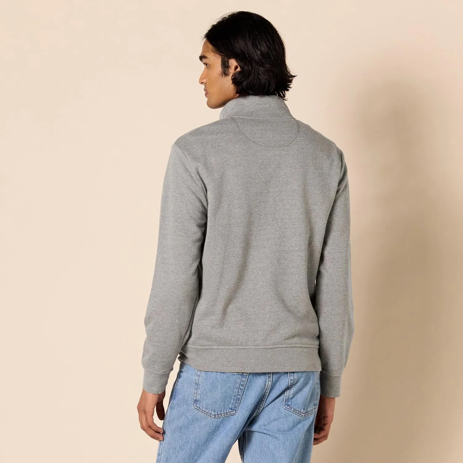 Amazon Essentials Men's Zip Up Sweatshirt, Lightweight French Terry, Mock Neck