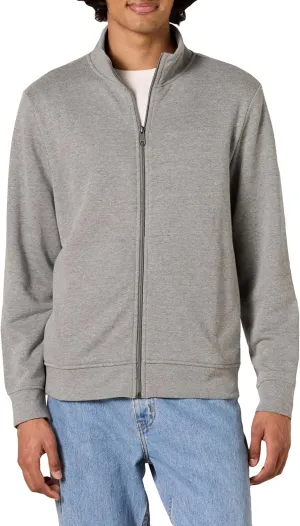 Amazon Essentials Men's Zip Up Sweatshirt, Lightweight French Terry, Mock Neck