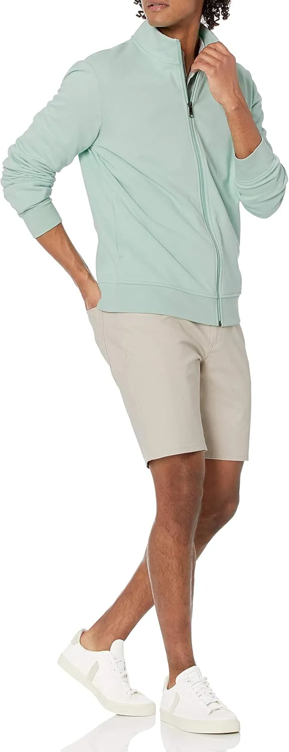 Amazon Essentials Men's Zip Up Sweatshirt, Lightweight French Terry, Mock Neck