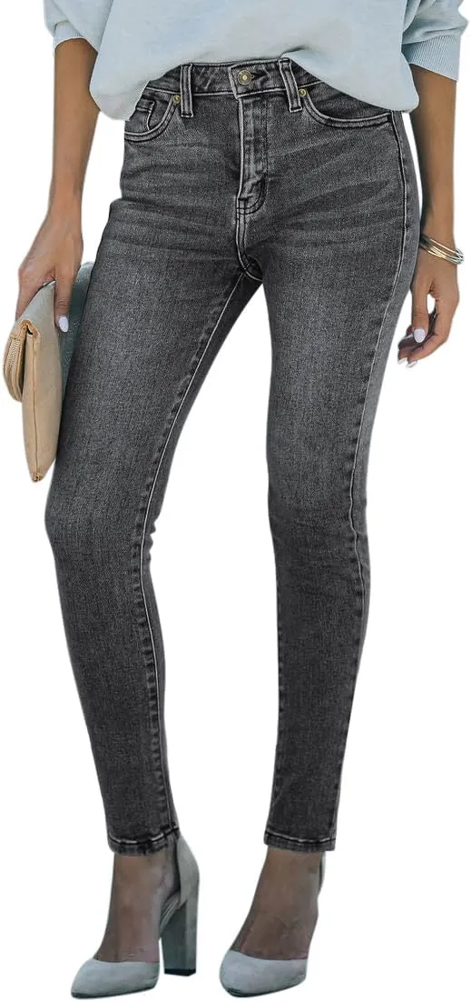 AMRSPENG Women's High Waisted Jeans for Women Ripped Stretch Skinny Butt Lifting Jeans Distressed Jeans Pants