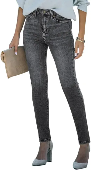 AMRSPENG Women's High Waisted Jeans for Women Ripped Stretch Skinny Butt Lifting Jeans Distressed Jeans Pants