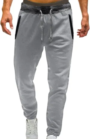 Athletic Sports Joggers for Men Drawstring Chino Cargo Pants Hiking Outdoor Relaxed Fit Sweatpants with Pockets