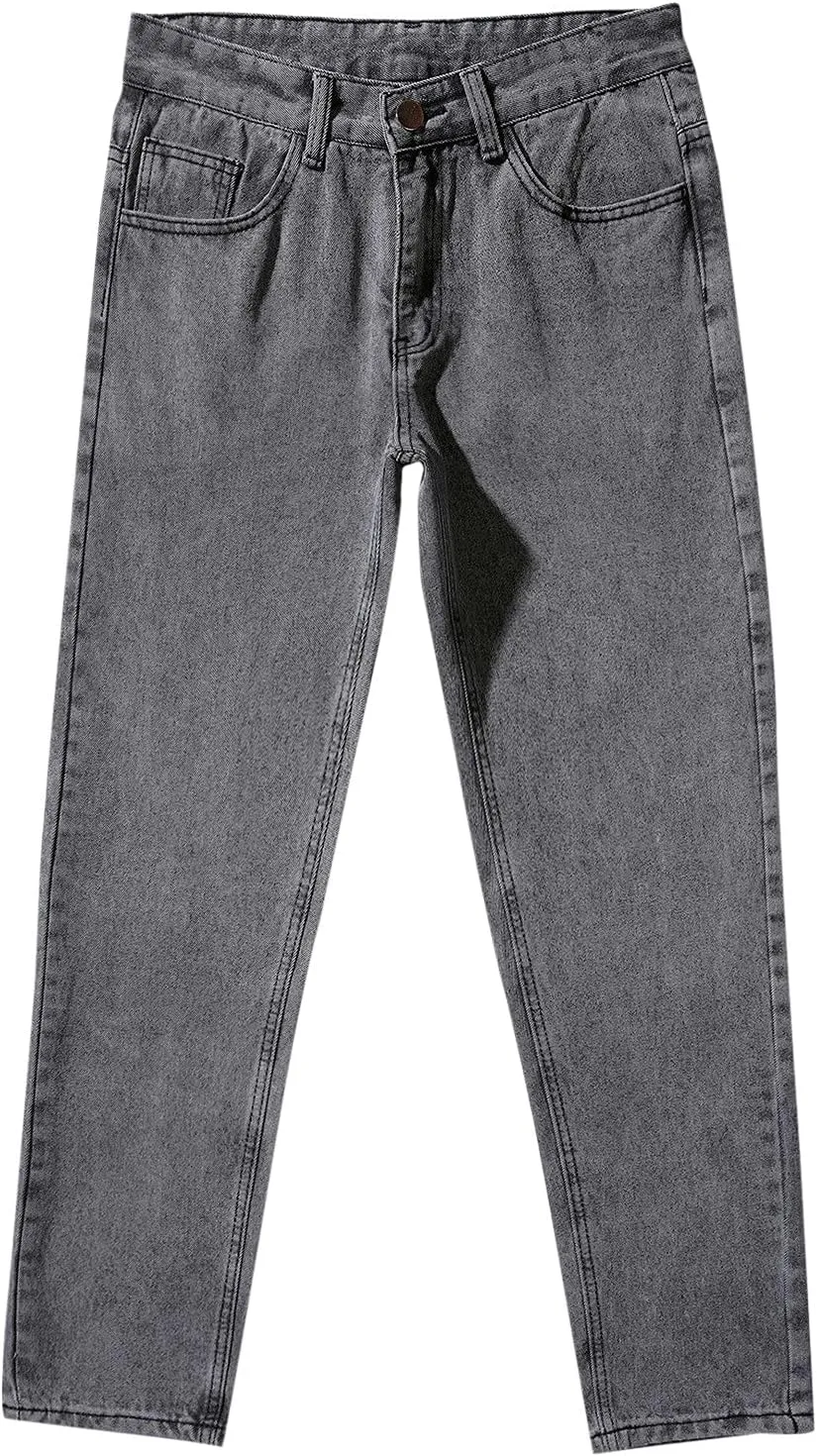 Baggy Jeans for Men Hip Hop Streetwear Wide Leg Denim Pants Relaxed Fit Trendy Casual Straight Legs Jean Work Pants