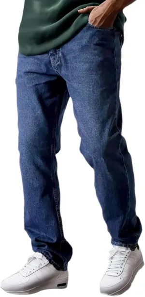 Baggy Jeans for Men Hip Hop Streetwear Wide Leg Denim Pants Relaxed Fit Trendy Casual Straight Legs Jean Work Pants