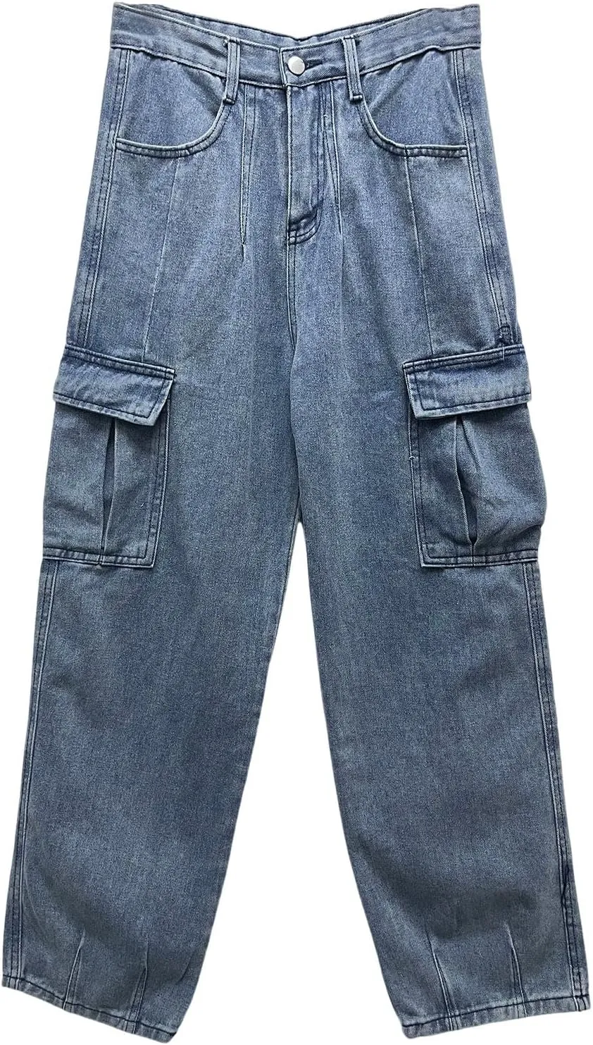 Baggy Jeans Men Y2K Relaxed Fit Fashion Aesthetic Hip Hop Streetwear Wide Leg Loose Denim Pants Trendy Comfy Vintage Trousers