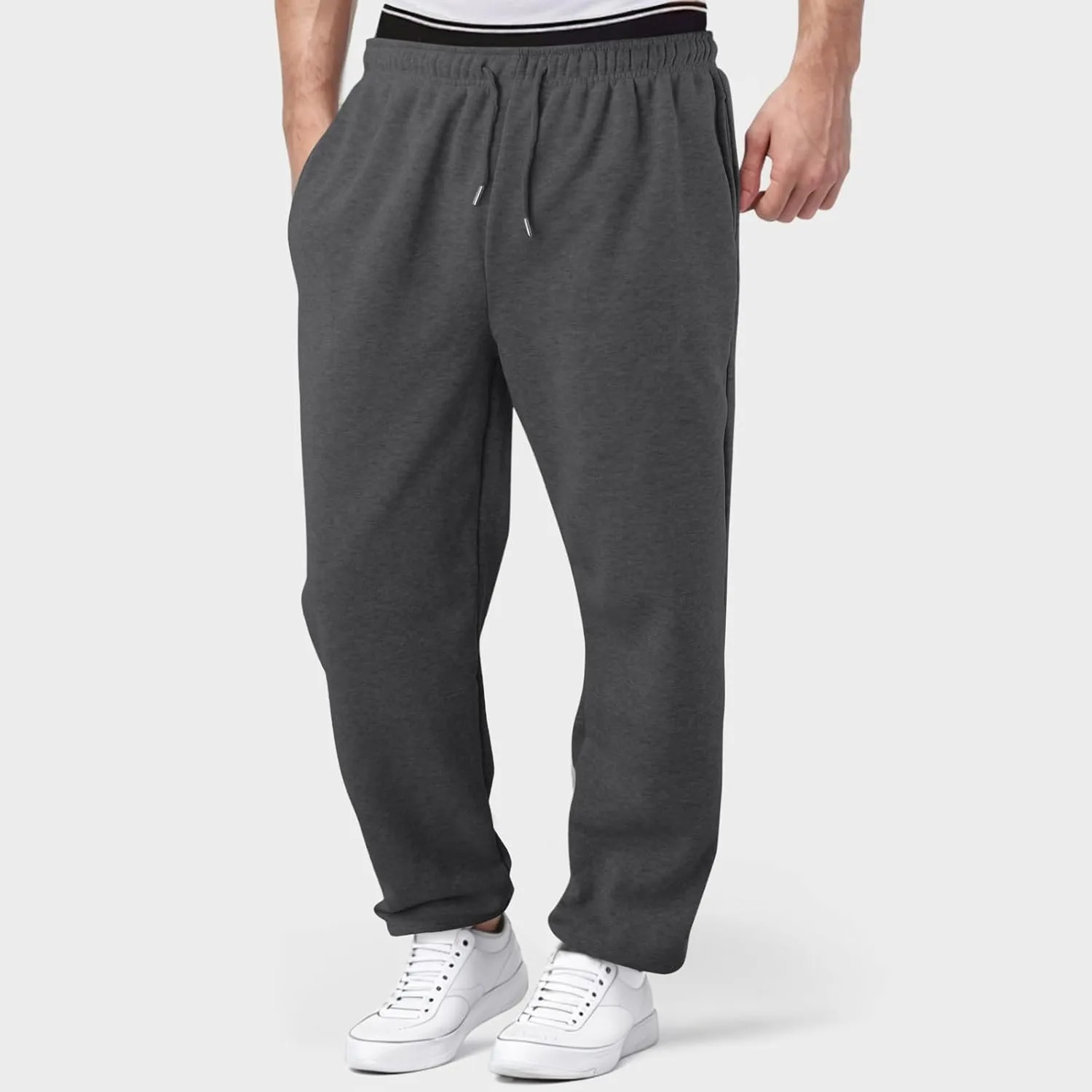 Baggy Sweatpants for Men Mens Joggers Cargopants Clothes Casual Sweatpants Work Solid Sports Pants Drawstring