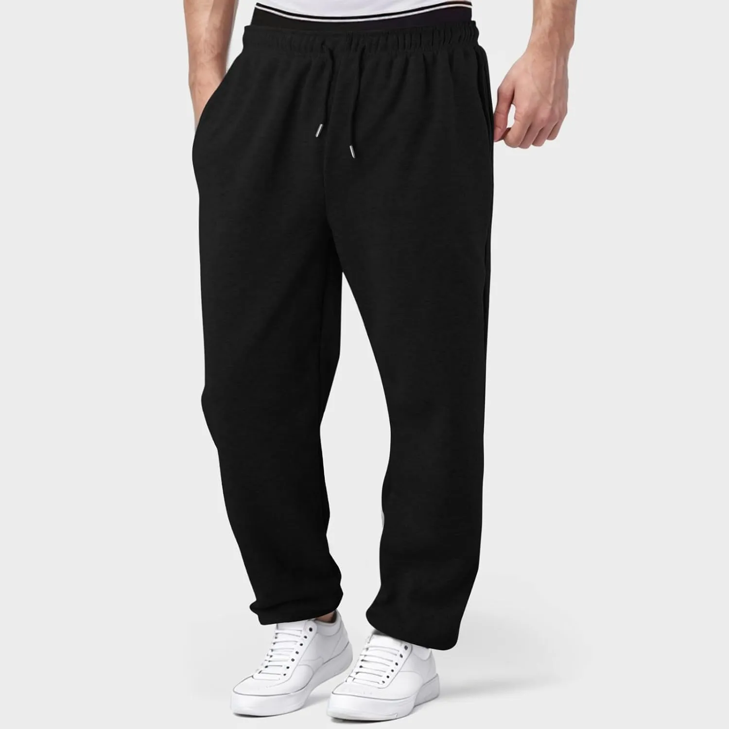 Baggy Sweatpants for Men Mens Joggers Cargopants Clothes Casual Sweatpants Work Solid Sports Pants Drawstring