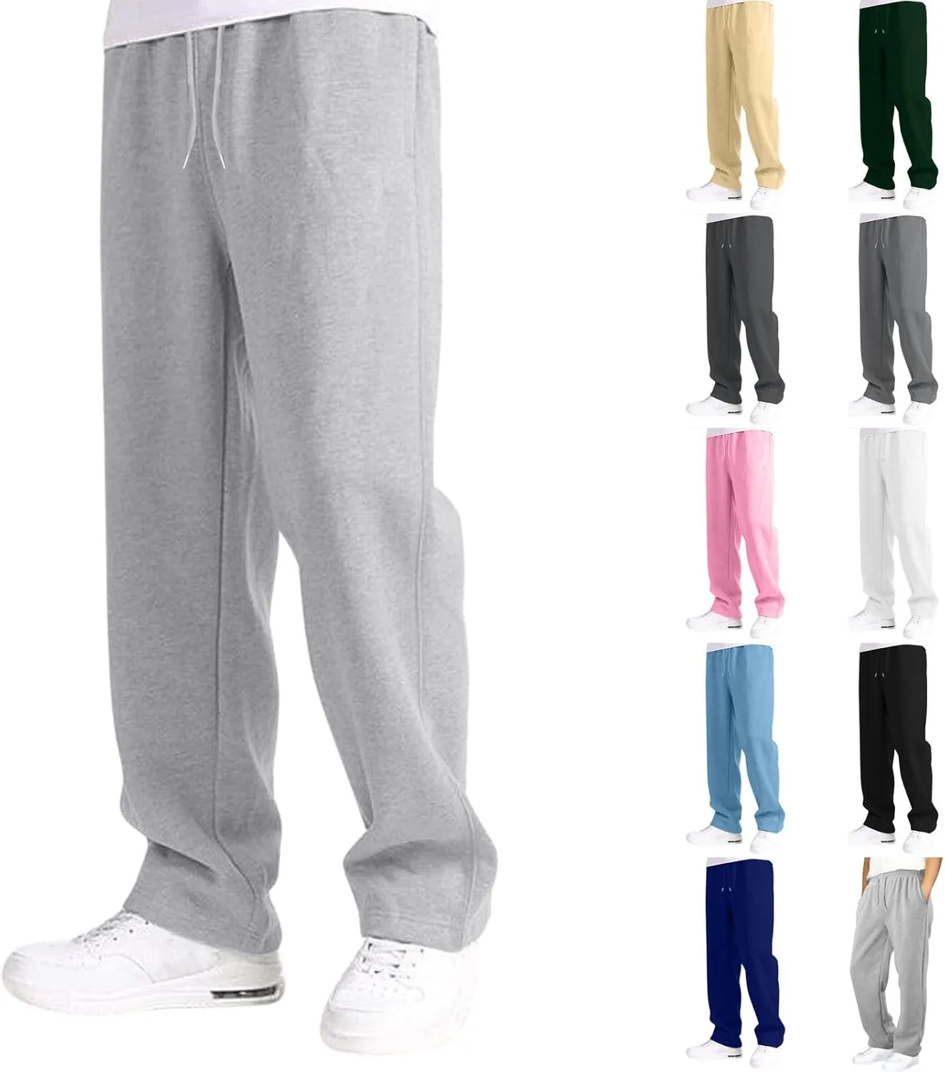 Baggy Sweatpants for Men Mens Joggers Cargopants Clothes Casual Sweatpants Work Solid Sports Pants Drawstring