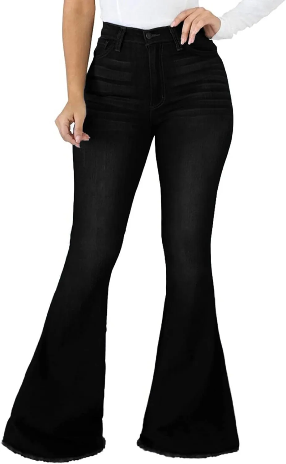 Bell Bottom Jeans for Women Ripped High Waisted Classic Flared Denim Pants