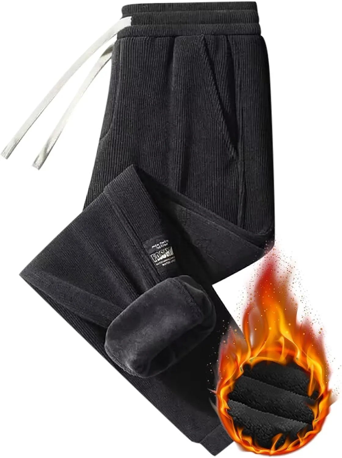 BIFUTON Fleece Lined Pants Men,Men's Thick Winter Pants Heavyweight Warm Sherpa Lined Athletic Jogger Sweatpants with Pockets
