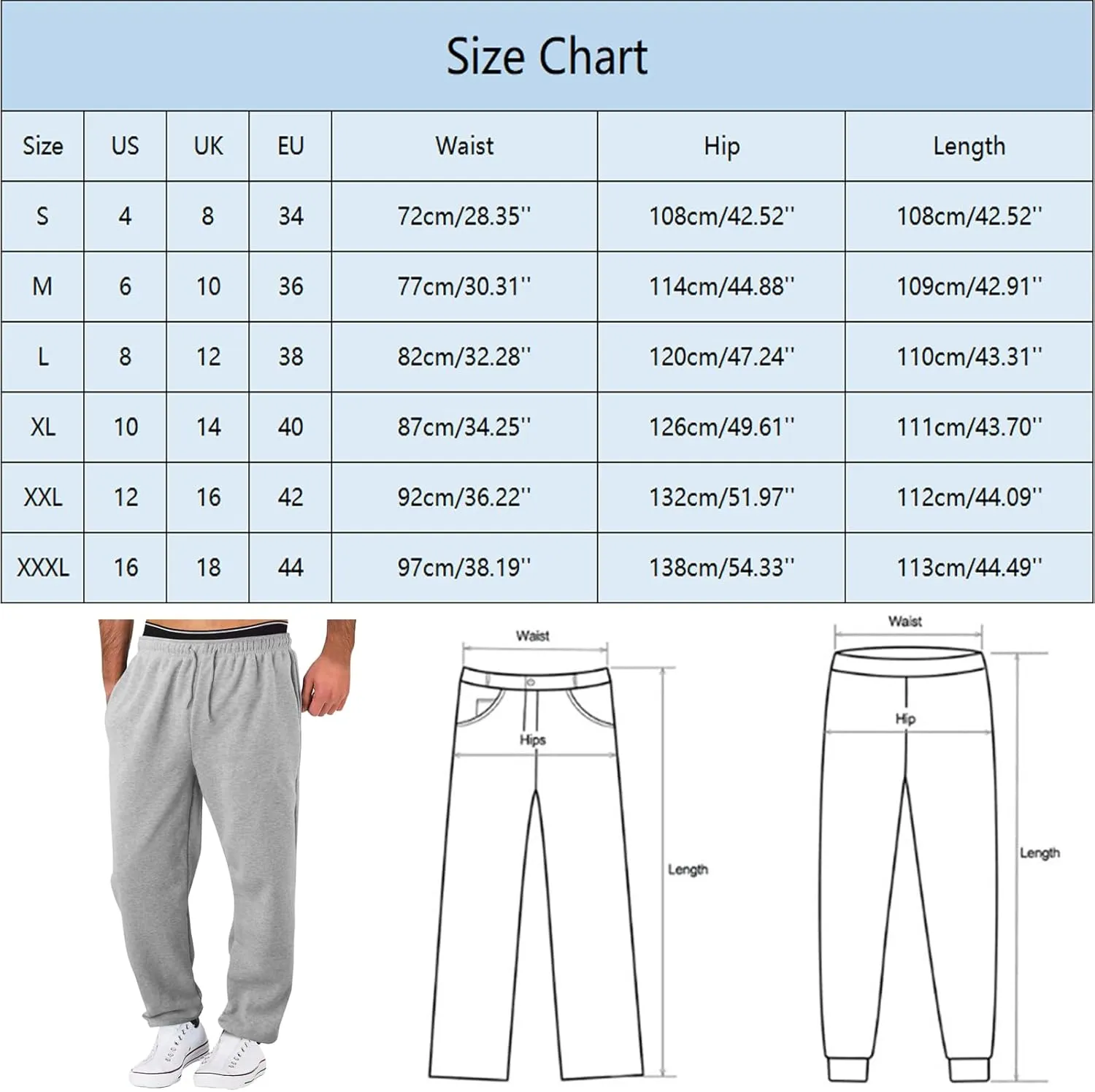 BIFUTON Men's Pants,Mens Joggers with Pockets Cotton Sweatpants for Men Lightweight Hiking Pants Drawstring Running Pants