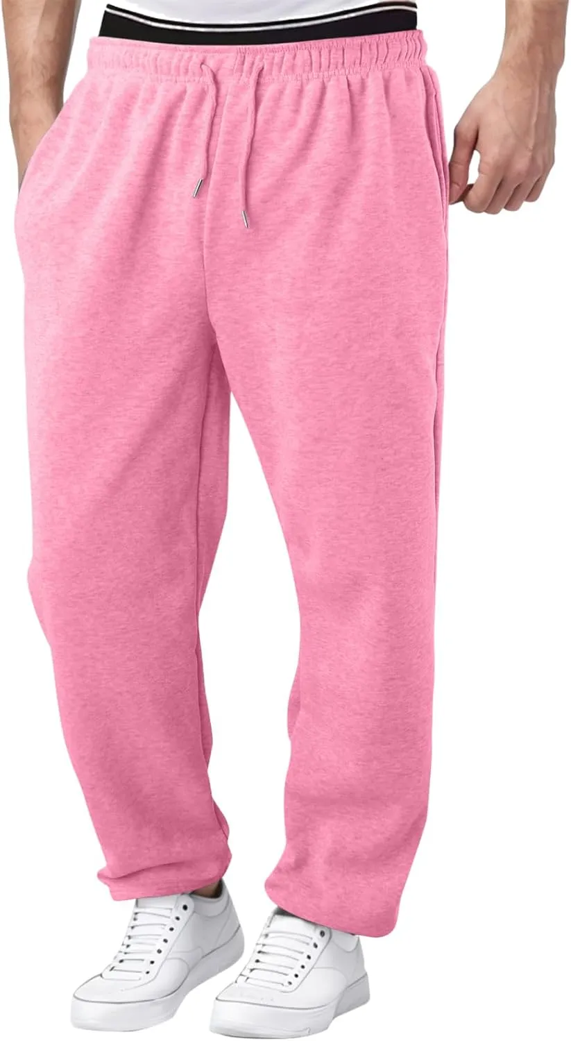 BIFUTON Men's Pants,Mens Joggers with Pockets Cotton Sweatpants for Men Lightweight Hiking Pants Drawstring Running Pants