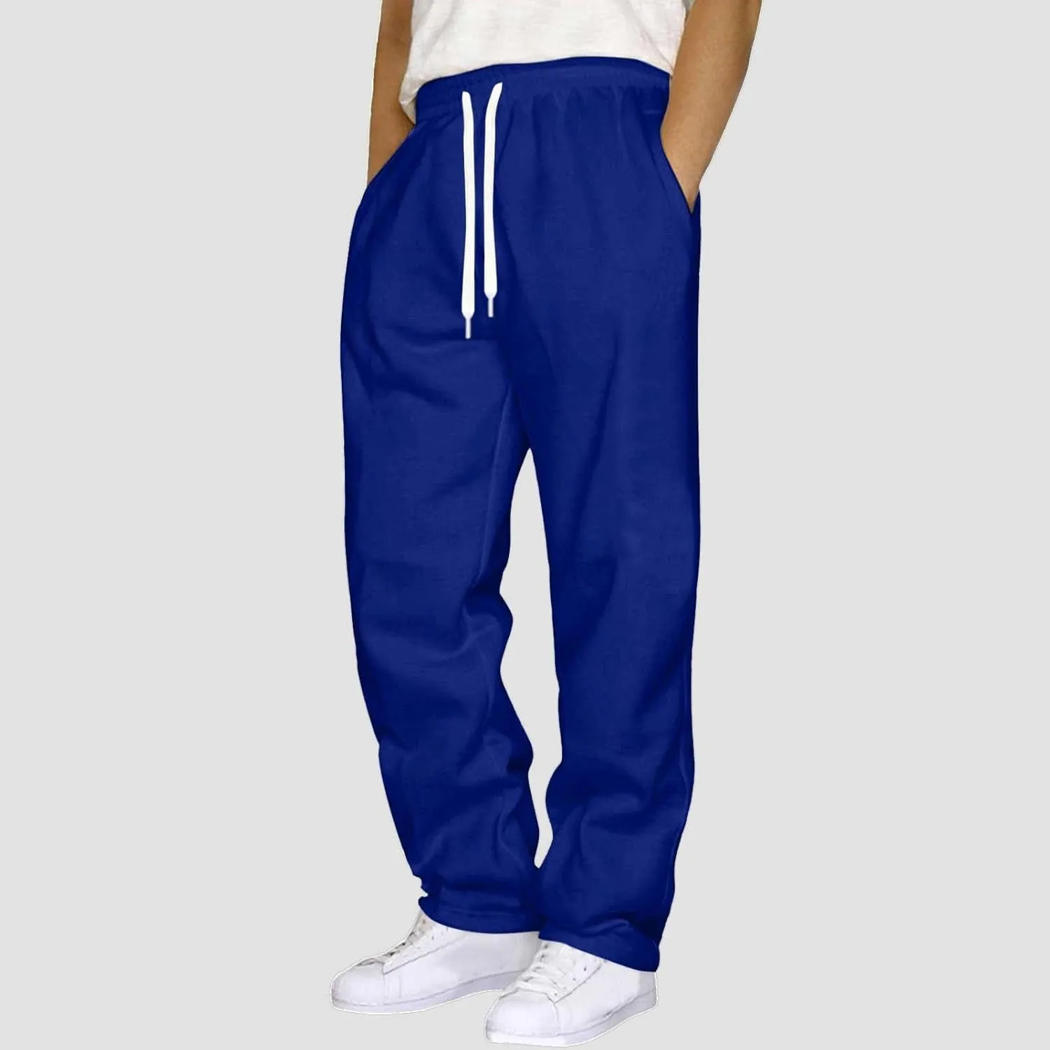 BIFUTON Sweat Pants for Mens Big and Tall Straight Leg Joggers Drawstring Fleece Lined Pants Men Winter Pants Athletic Pants