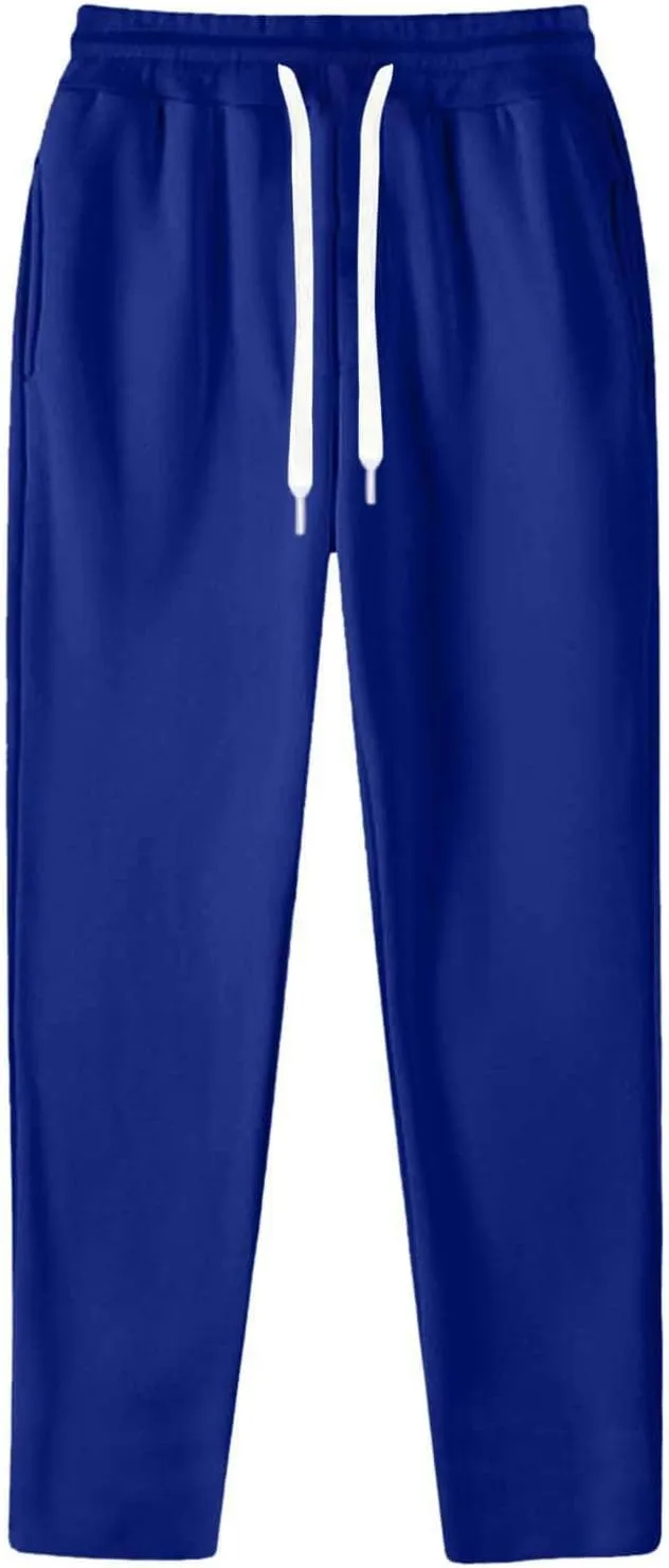 BIFUTON Sweat Pants for Mens Big and Tall Straight Leg Joggers Drawstring Fleece Lined Pants Men Winter Pants Athletic Pants