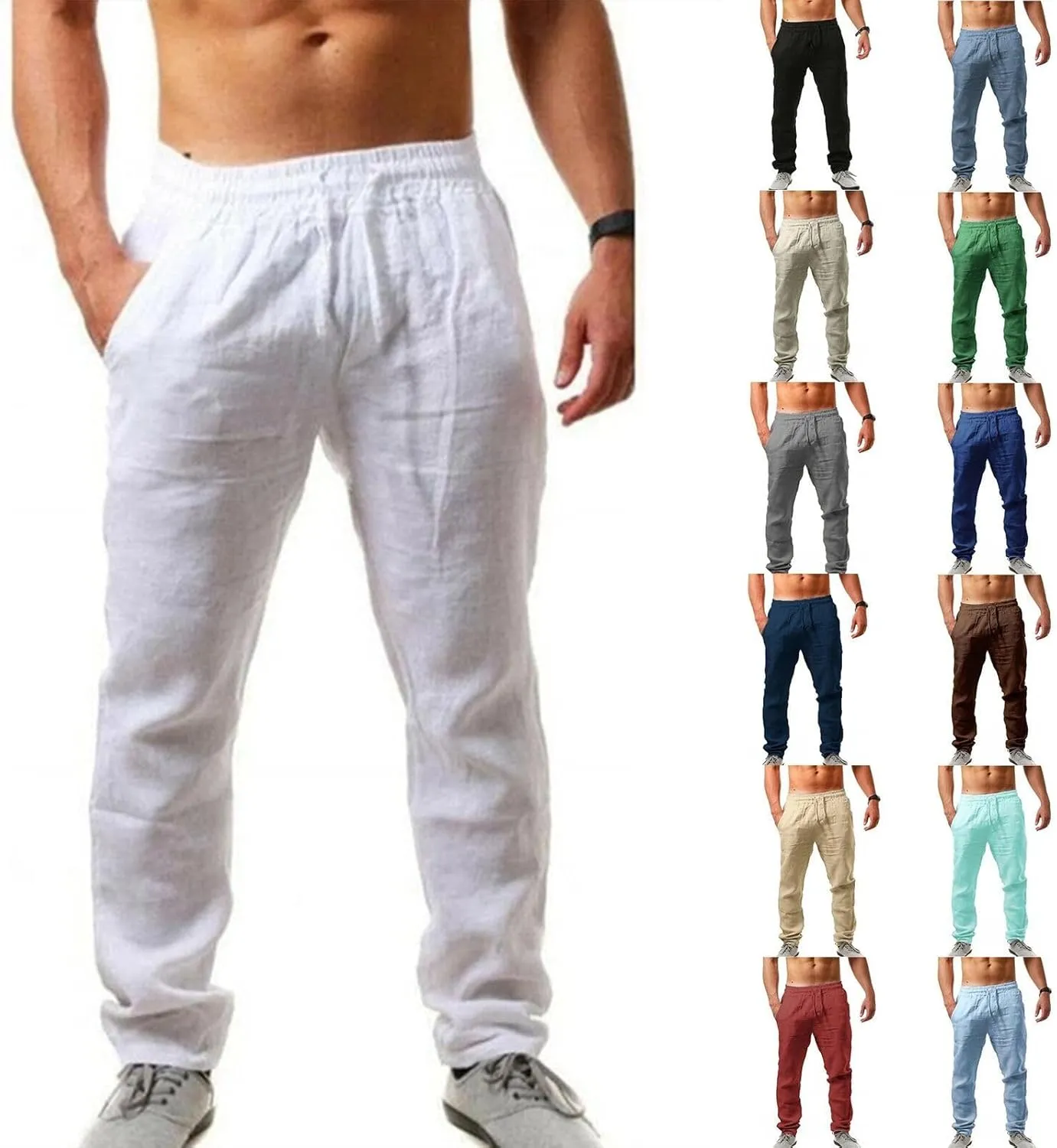 Big and Tall Cargo Pants for Men Sweatpants for Men Sweatpants with Pockets Men's Heavyweight Fleece Cargo Sweatpants