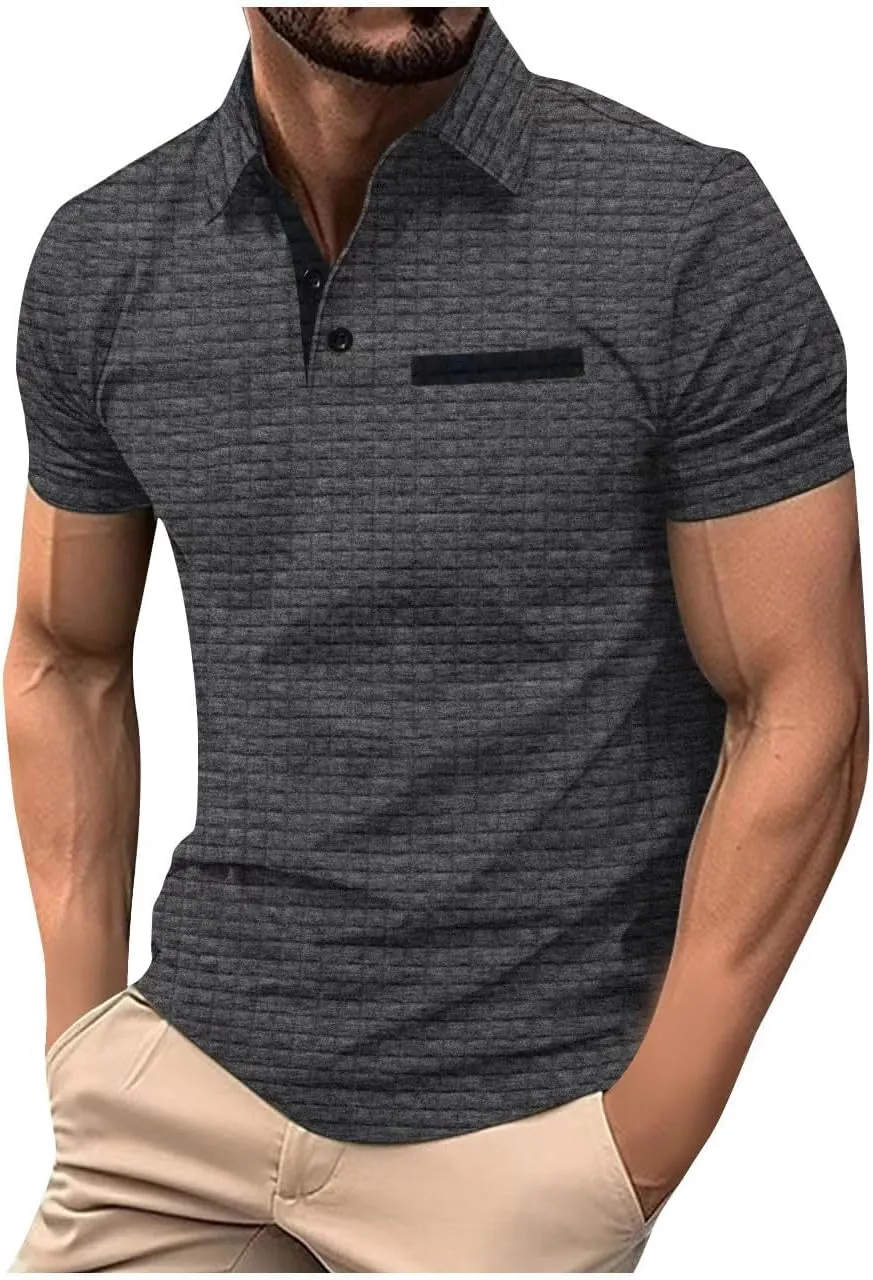Big and Tall Linen Shirts for Men Short Sleeve Casual Loose Button Down Shirt Summer Beach Gym Workout Polo Shirt