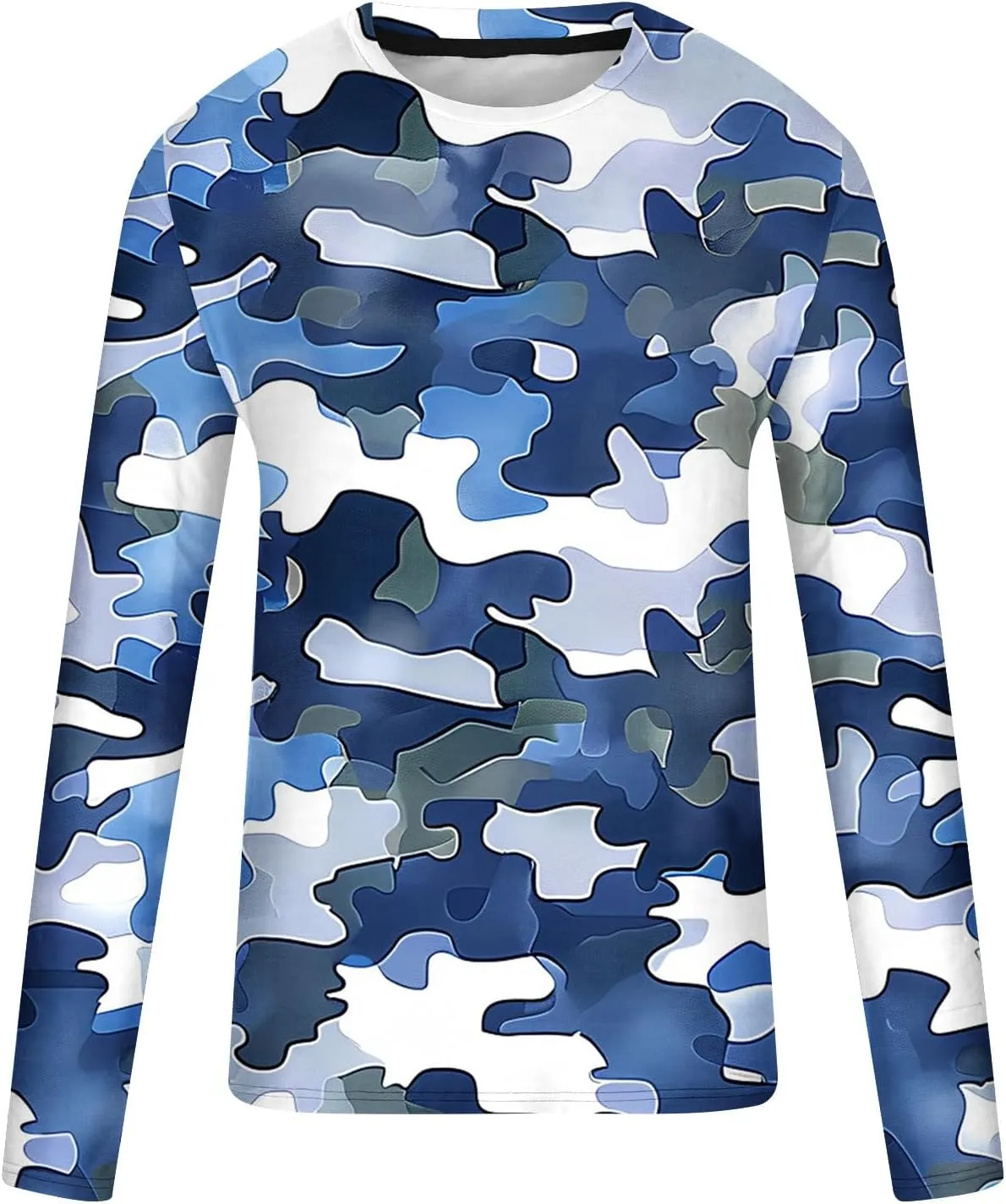 Big and Tall Shirts for Men Long Sleeve Camouflage Print Graphic Pullover Tops Camo Gym Workout Crewneck Sweatshirts