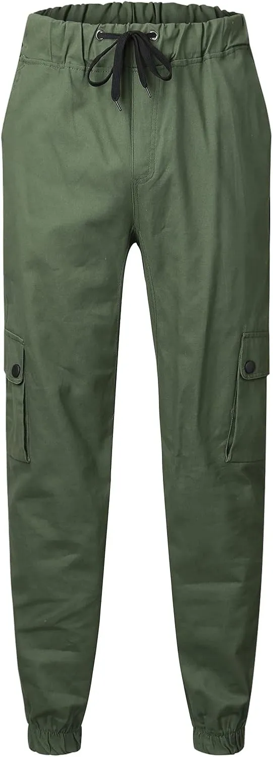 Big and Tall Sweatpants for Men & Winter Pants for Men Drawstring Cargo Flat Front Straight Fit Pants Outdoor Sports