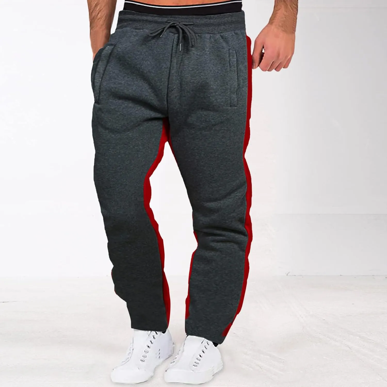 Big and Tall Sweatpants for Men Sweatpants with Zip Pockets Sports Trousers Men's Tear Away Trouser Basketball Track