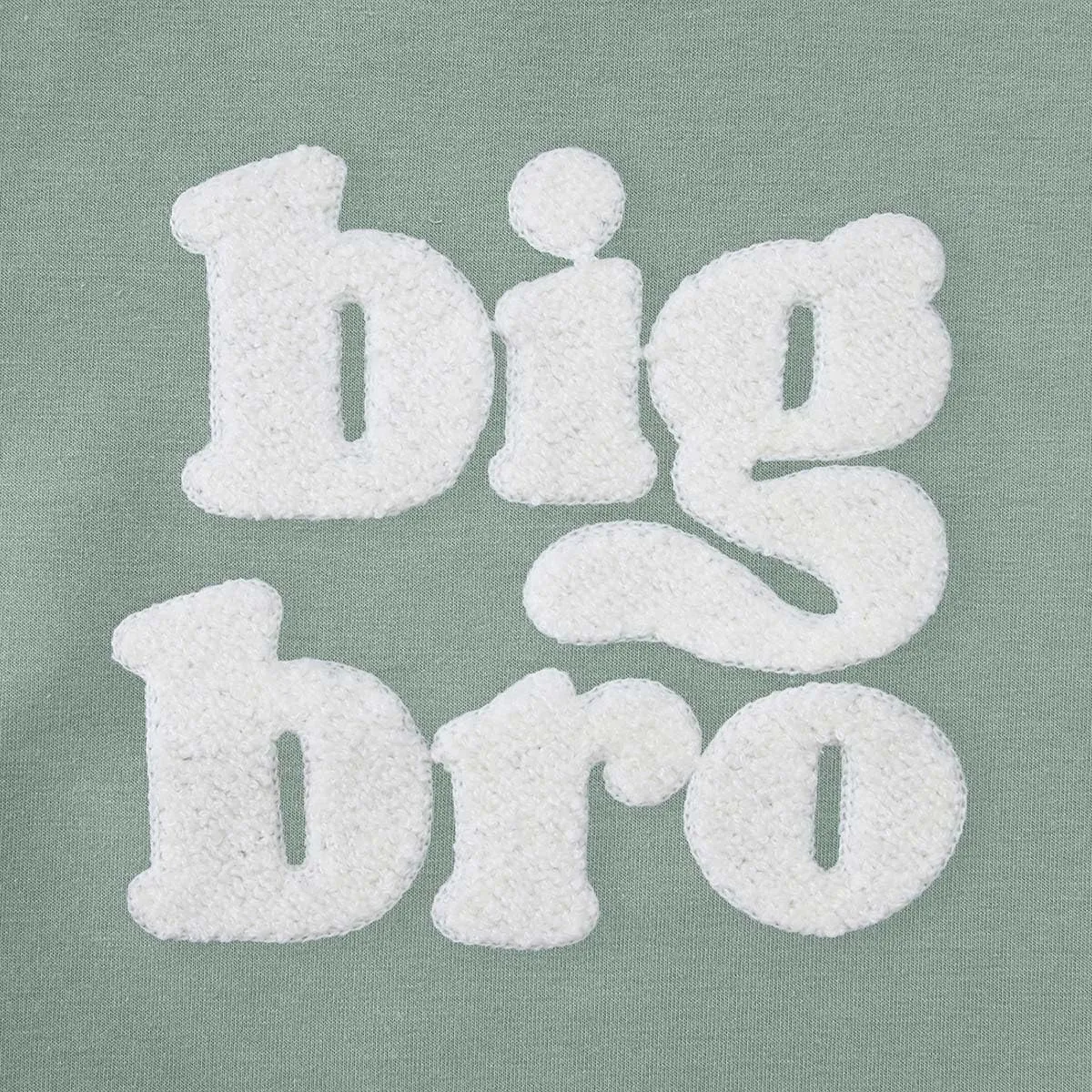 Big Brother Sweatshirt Toddler Boy Big Bro Chenille Patch Letter Print Pullover Crewneck Long Sleeve Shirt Fall Tops
