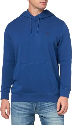 BOSS Men's Patch Logo French Terry Pullover Hooded Cotton Sweatshirt