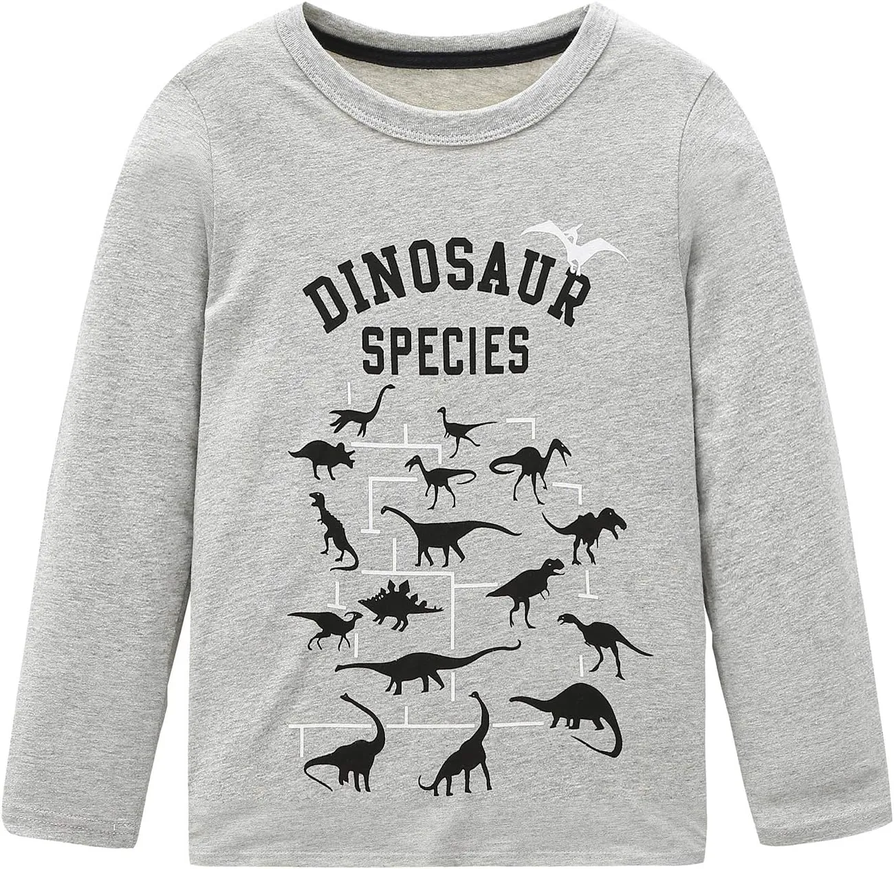 Boys Cotton Long Sleeve T-Shirts T Rex Dinosaur Shirt Graphic Tees