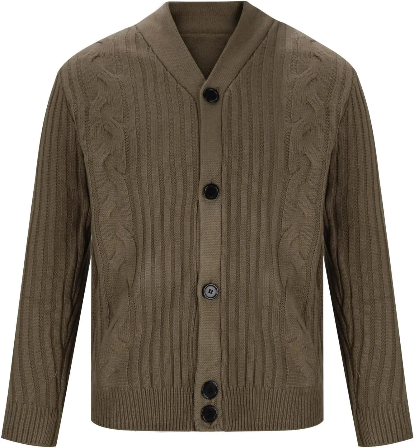 Cable Knit Sweater Men Open Front Cardigan Button Down Sweater V Neck Cardigan Sweaters Fall Winter Sweaters