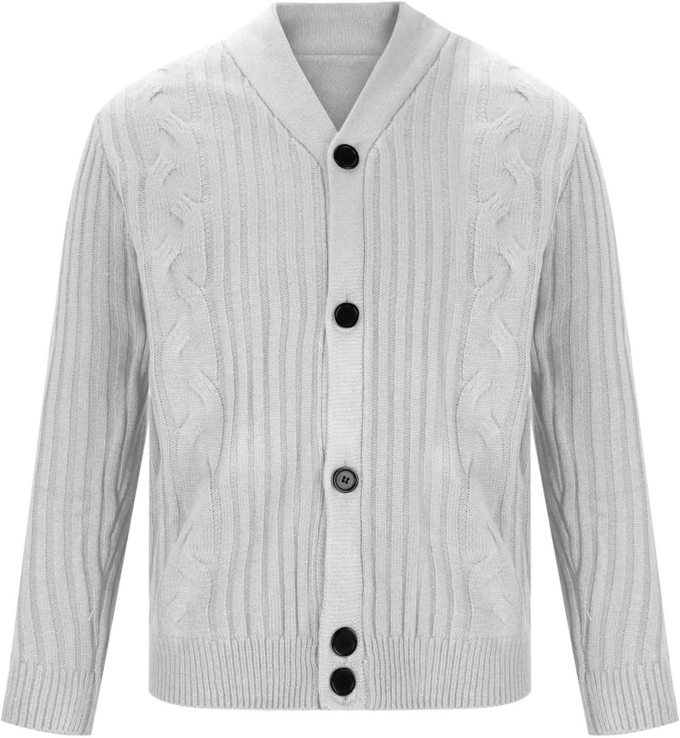 Cable Knit Sweater Men Open Front Cardigan Button Down Sweater V Neck Cardigan Sweaters Fall Winter Sweaters
