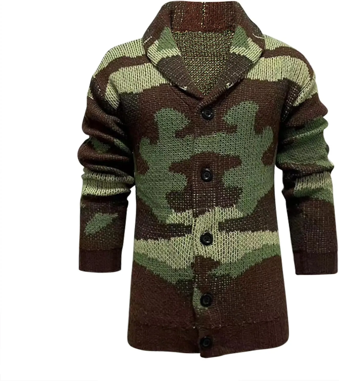 Cardigan Sweaters for Men Striped Knit Sweater Shawl Collar Knit Sweater Big and Tall Button Down Sweaters