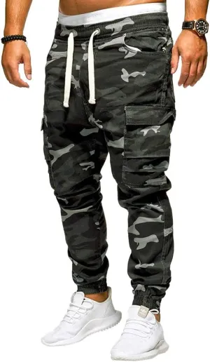Cargo Joggers for Men Camo Fashion Elastic Waist Casual Cotton Jogger Sweatpants Tactical Style Sports Pants