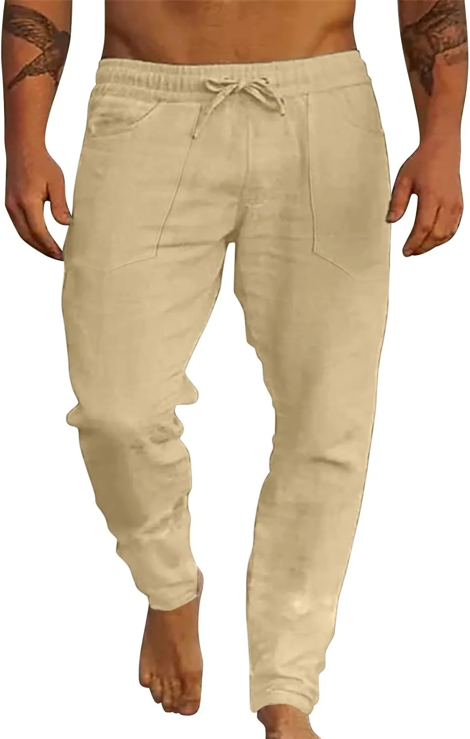 Cargo Pants for Men Big and Tall, Chino Jogger Pants Sweatpants for Men Pants Casual Rope Loose Heavyweight Fit Cargo