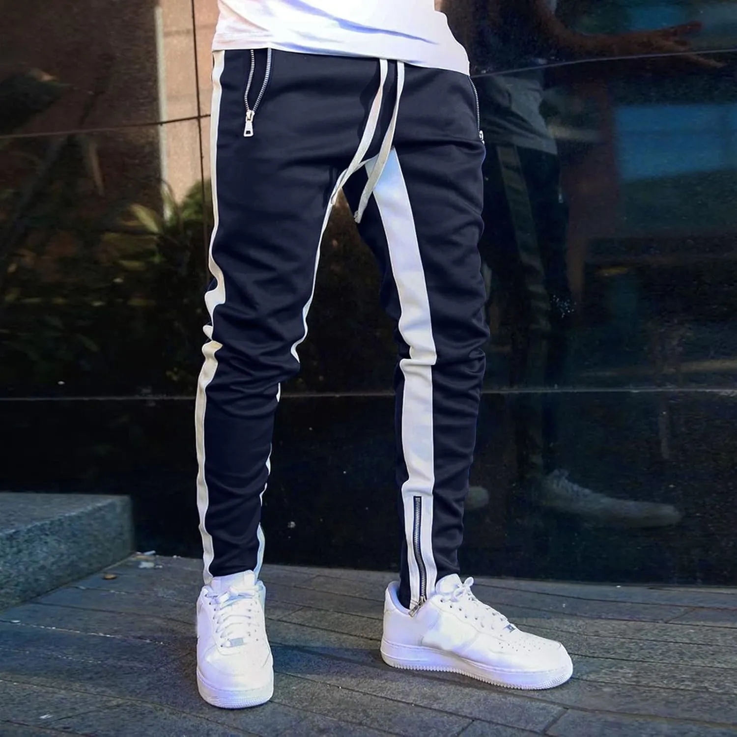 Cargo Pants for Men Big and Tall for Jogging Workout Gym Running Training Mens Open Bottom Sweatpants Workout Lounge