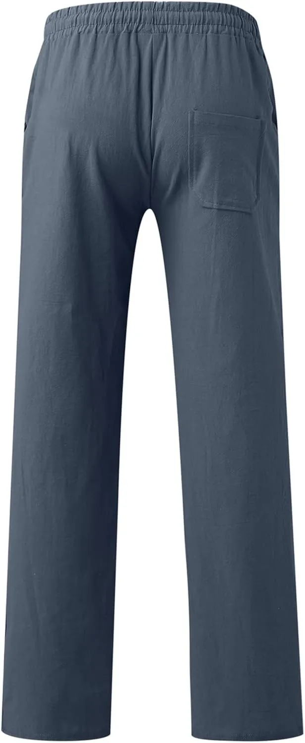 Cargo Pants for Men Big and Tall, Outdoor Wearing Pants with Pockets Sweatpants for Men Pants Casual Rope Loosening