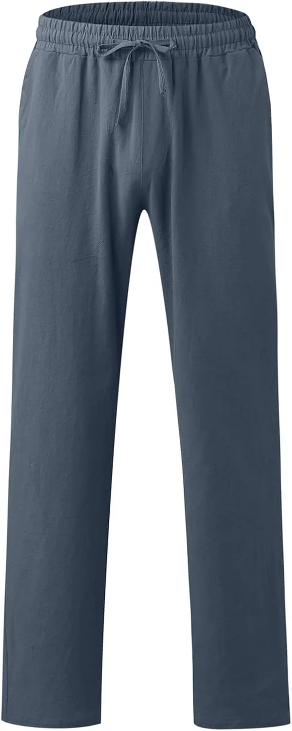 Cargo Pants for Men Big and Tall, Outdoor Wearing Pants with Pockets Sweatpants for Men Pants Casual Rope Loosening