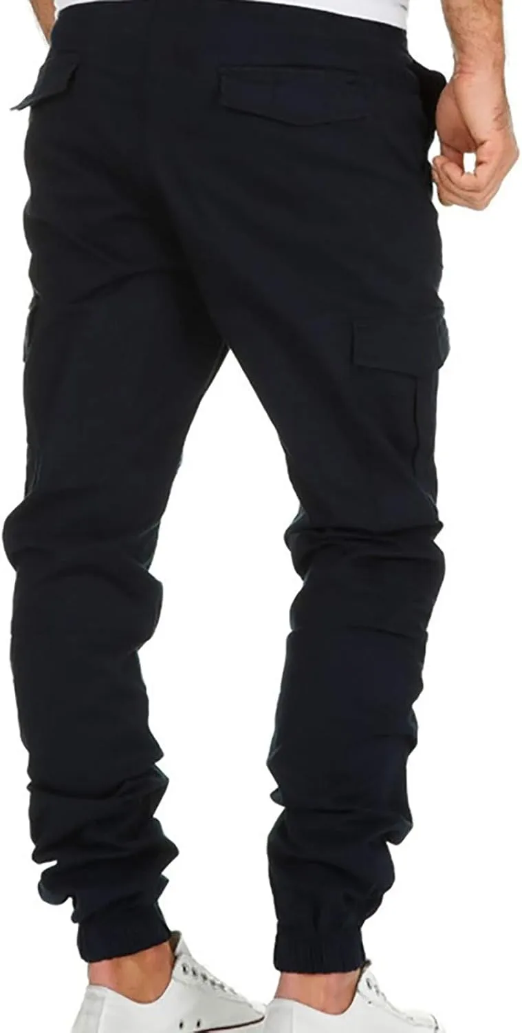 Cargo Pants for Men Casual Cotton Jogger Multi Pockets Work Sweatpant Lightweight Relaxed Fit Outdoor Hiking Trousers