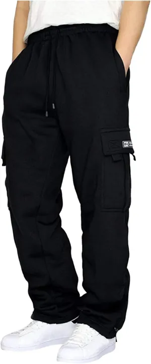 Cargo Pants for Men Gym Elastic Waist Drawstring Hiking Pants Fashion Sweatpants with Pockets Workout Joggers Trouser