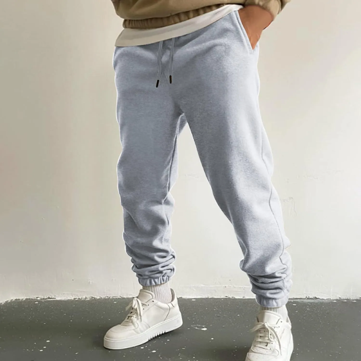 Cargo Pants for Men Relaxed Fit Army Cargo Pants Sports Mens Premium Slim Fleece Pants Zipper Pockets Athletic Jogger