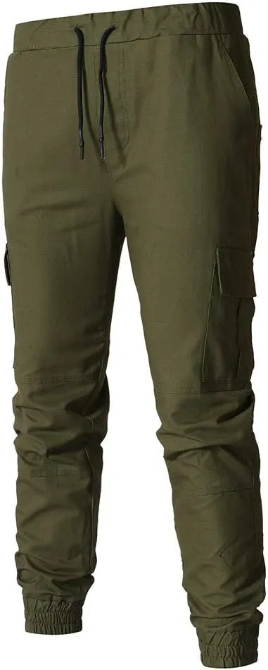 Cargo Pants for Men Relaxed Fit Athletic Gym Training Jogger Black Long Track Pants with Pockets Mens Sweatpants with