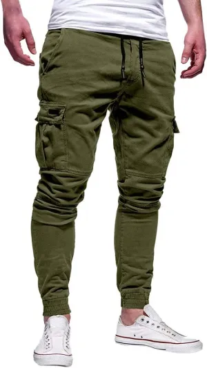 Cargo Pants for Men Relaxed Fit Athletic Gym Training Jogger Black Long Track Pants with Pockets Mens Sweatpants with