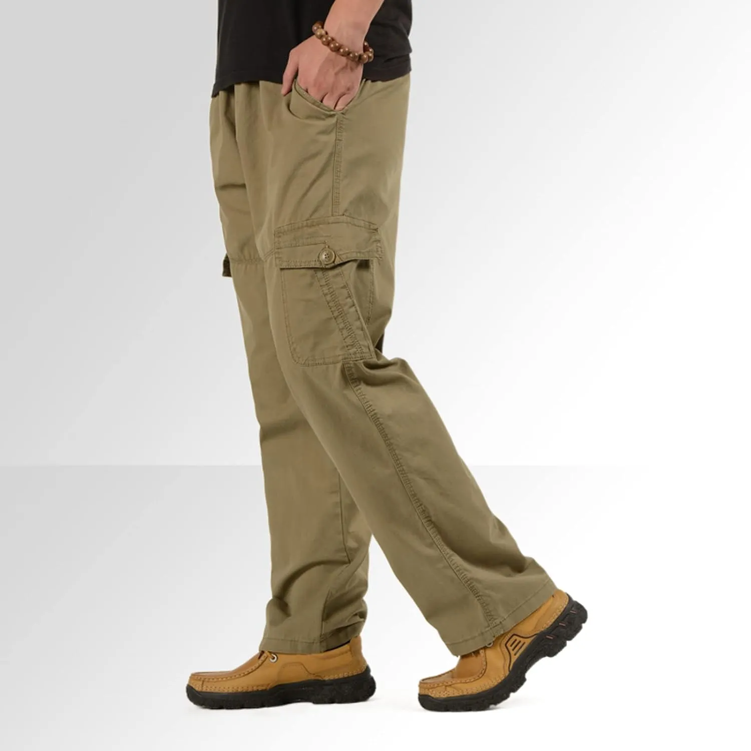 Cargo Pants for Men Relaxed Fit Casual Men's Sweatpants Hip Hop Tapered Gym Running Workout Pants Letter Print Fleece