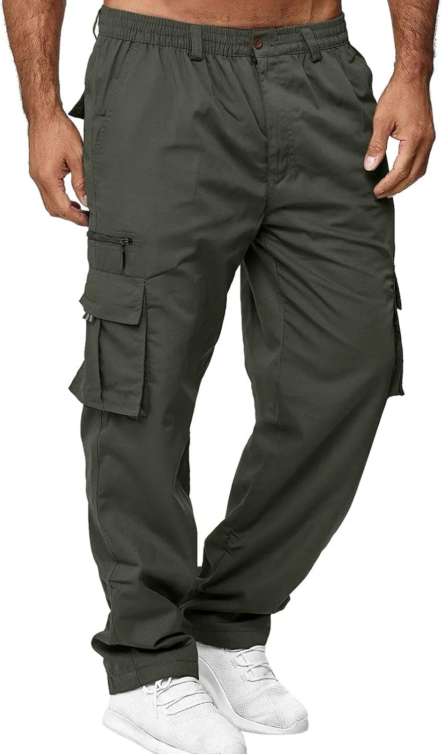 Cargo Pants for Men Relaxed Fit Jogger Sweatpants Motocross Dirt Bike Jogger Elastic Waist Pajama Pants with Pockets