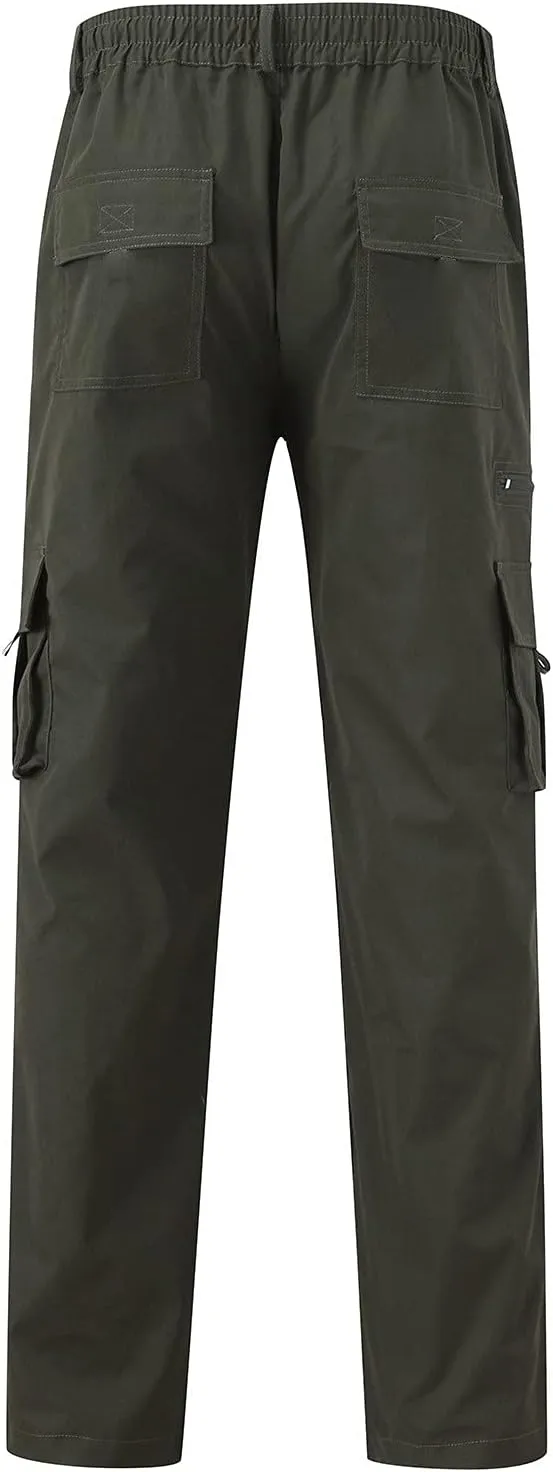 Cargo Pants for Men Relaxed Fit Jogger Sweatpants Motocross Dirt Bike Jogger Elastic Waist Pajama Pants with Pockets
