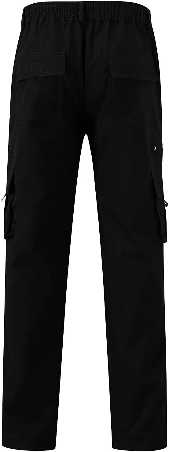 Cargo Pants for Men Relaxed Fit Jogger Sweatpants Motocross Dirt Bike Jogger Elastic Waist Pajama Pants with Pockets