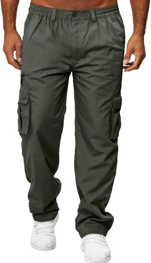 Cargo Pants for Men Relaxed Fit Jogger Sweatpants Motocross Dirt Bike Jogger Elastic Waist Pajama Pants with Pockets