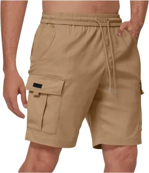 Cargo Shorts for Men Stretch Waist Casual Lightweight Relaxed Fit Hiking Outdoor Drawstring Work Shorts Multi Pockets